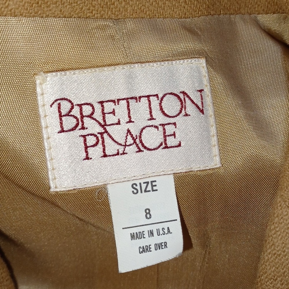 VTG Bretton Place Blazer Womens 8 Camel 100% Wool USA Academia Preppy Classic - Picture 5 of 12
